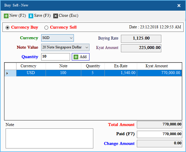 Money Changer System